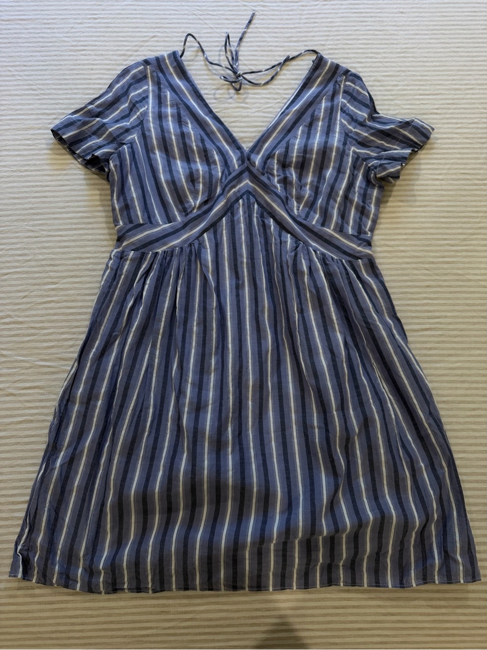 Banana Republic Striped V-Blue & White Dress
